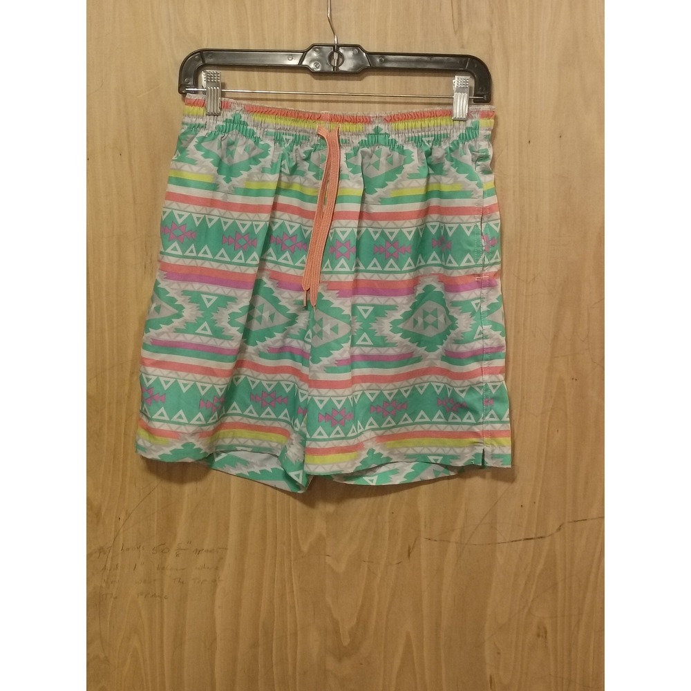 Chubbies Mens Swim Trunks Medium Multicolor Aztec Geometric 7 Inch Inseam Shorts